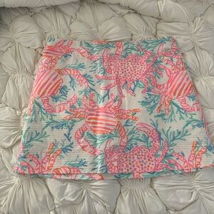 Lilly Pulitzer Pink and Blue Crab Mini Skirt